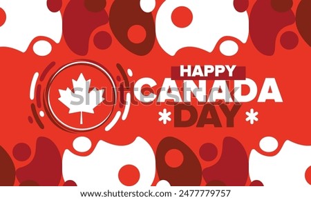 Happy Canada Day. National holiday, celebrated annual in July 1. Canadian flag. Maple leaf. Patriotic symbol and elements. Poster, card, banner and background. Vector illustration