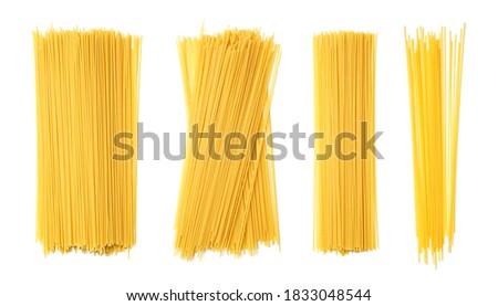 Image, Stock Photo Uncooked spaghetti noodles, flat lay