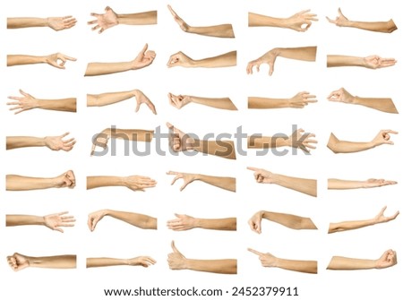 Similar – Image, Stock Photo Female hand picking up tomato with recyclable bag