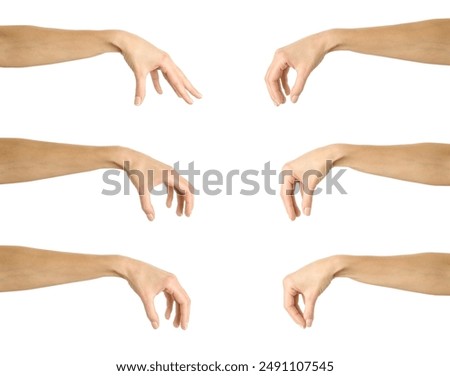 Image, Stock Photo Female hand picking up tomato with recyclable bag