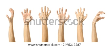 Similar – Image, Stock Photo A young hand grabbing a mechanical pencil over a pastel blue background with deep shadows