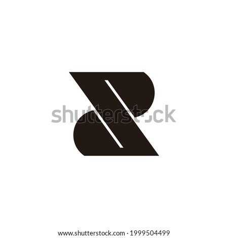 letter s simple geometric zap design logo vector