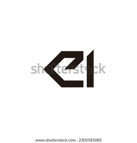 letter ci ei simple geometric line logo vector 