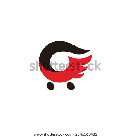 flame shopping cart car shop symbol logo vector 