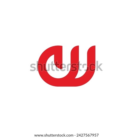 letter w power button simple geometric logo vector 