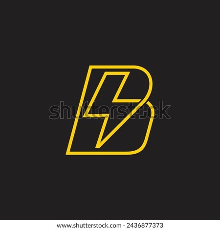 letter b infinity bolt linear logo vector 
