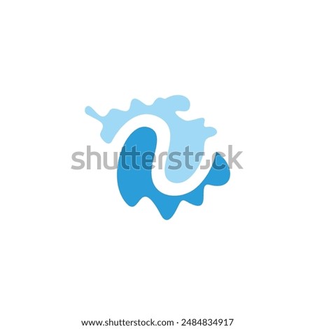 letter n curves waves waters motion logo vector 