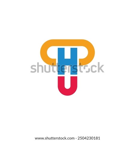 letter thu colorful simple geometric lines logo vector 