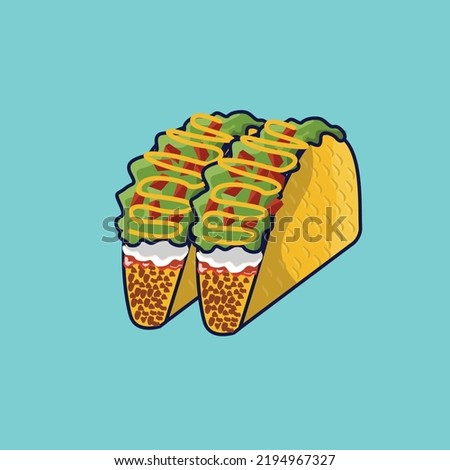 mexican food taco vector illustration