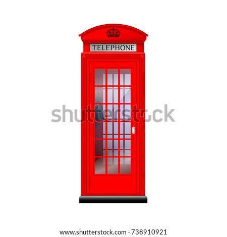 London telephone boothisolated on white background. Vector illustration