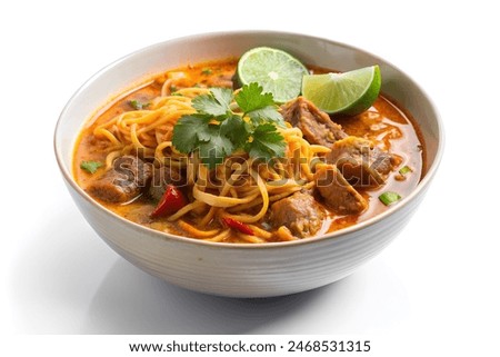 Similar – Image, Stock Photo Asian chicken noodle soup with chopsticks