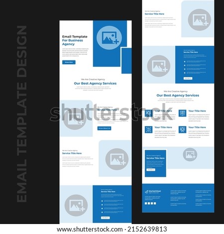 Email Newsletter Template For Corporate Marketing Business Agency Vector Template