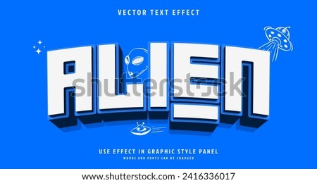Editable text style effect - Alien text style theme. for your project