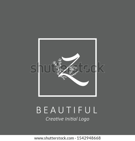 Creative Initial Letter Z with beautiful hand drawn flowers Stock fotó © 