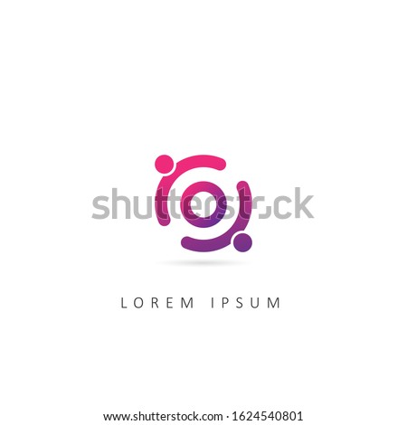 Letter O Logo With Dot Element. Design Vector People Logo Template