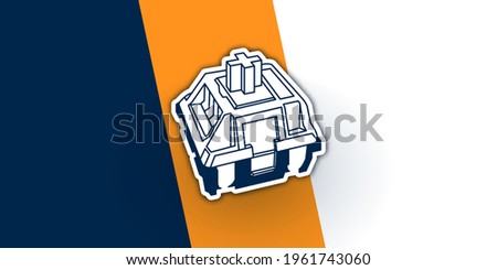 Mechanical Keyboard Switch Icon Design Illustration. Line Logo Symbol