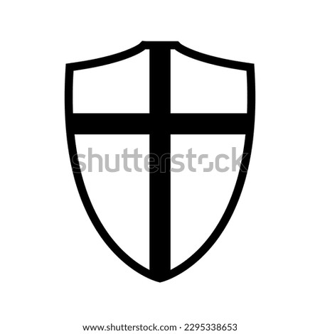 shield icon silhouette, vector illustration isolated on a white background