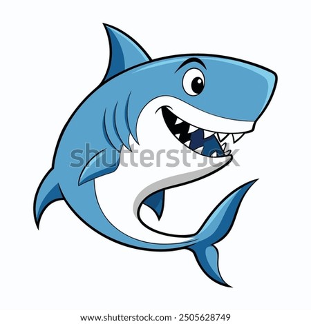 shark white background vector illustration