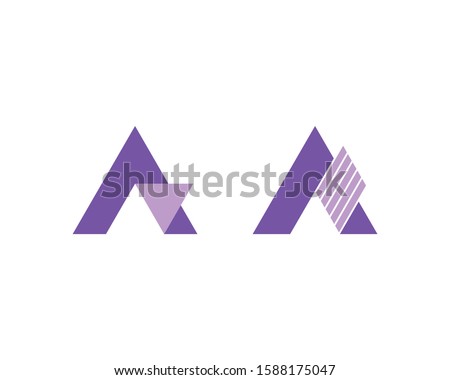 Cutout letter A logo templates on white background. Abstract logo designs.