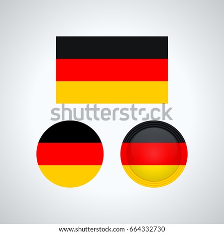 Flag design. German flag set. Isolated template for your designs. Vector illustration.