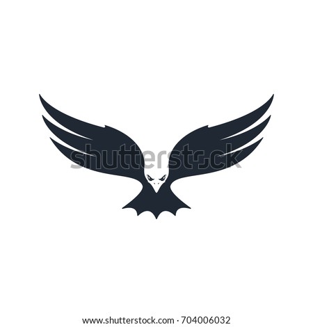 Eagle hunting. Eagle with negative space on white background. Vector illustration.