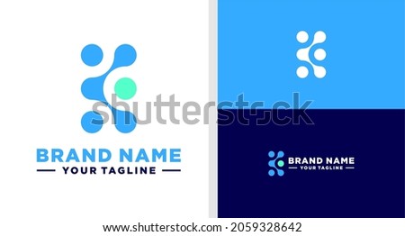 LETTER K LOGO MONOGRAM DIGITAL TECHNOLOGY EDITABLE