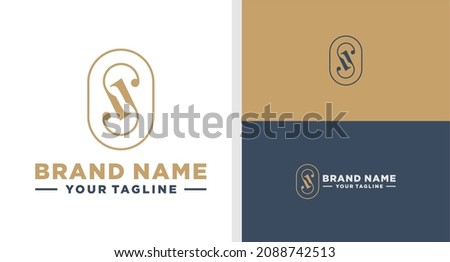 JS LOGO MONOGRAM LUXURIOUS SIMPLE EDITABLE