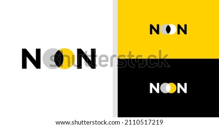 NOON LOGO SUN NEGATIVE SPACE WORDMARK EDITABLE