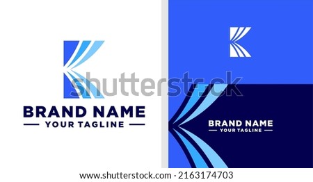 LETTER K LOGO MONOGRAM BLUE SKY EDITABLE