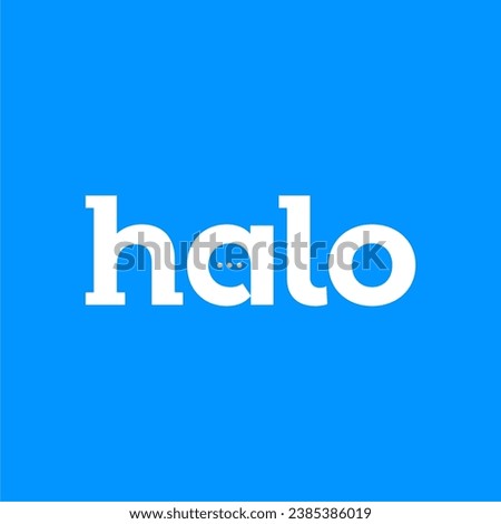 HALO MESSAGE BUBBLE CHAT WORDMARK TYPE LOGO NEGATIVE SPACE VECTOR ICON ILLUSTRATION