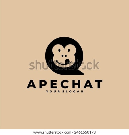 APE TALK CHAT ANIMAL LOGO ICON ILLUSTRATION