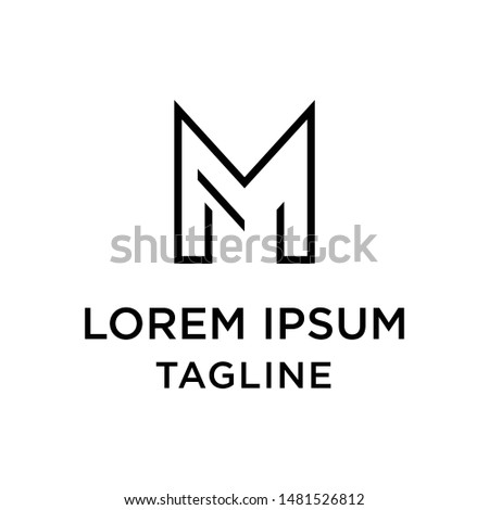 initial letter logo MF, FM, logo template