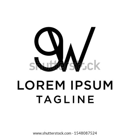 initial letter logo 9W, W9 logo template 