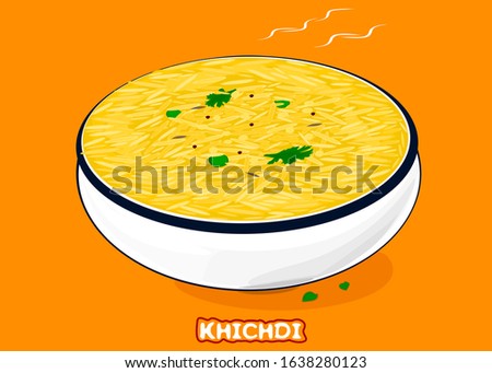 Khichdi Indian traditional Food Vector