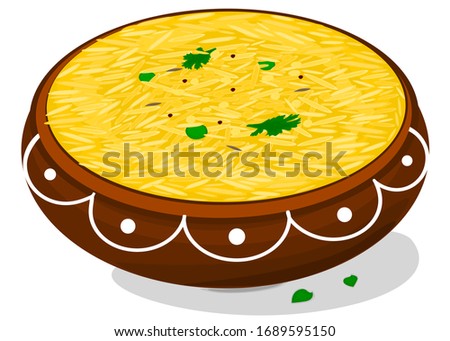 Khichdi Indian traditional Food Vector
