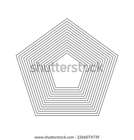 Geometric Fractal Pentagon Shape. Modern design element