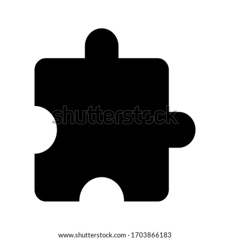Extension icon. Simple puzzle icon flat style isolated on white background