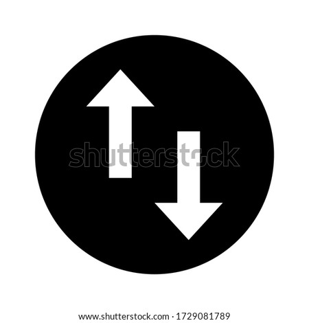Swap vertical circle icon vector flat style isolated on white background.