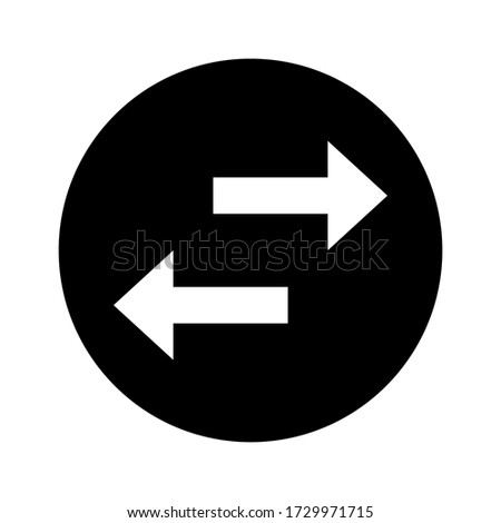 Swap horizontal circle icon vector flat style isolated on white background.