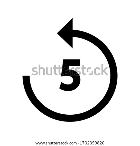 Replay 5 icon vector flat design isolated on white background.