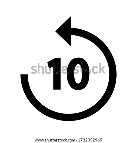 Replay 10 icon vector flat style isolated on white background.