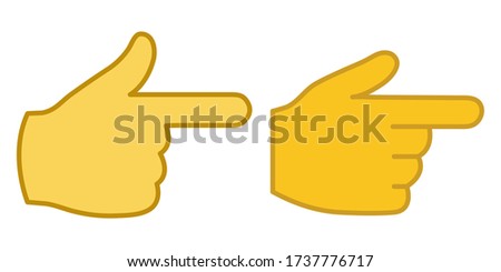 Backhand Index Pointing Right Vector Icon Illustration isolated on white background. Pointing Right Symbol.