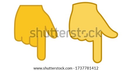 Backhand Index Pointing Down Vector Icon. Illustration Hand Emoji Emoticon Pointing Down.