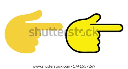 Illustration character Backhand Index Pointing Right vector. Icon Emoji Emoticon Hand Gesture Pointing Right.