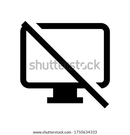 Desktop access off icon. Desktop access disabled icon vector isolated on white background.