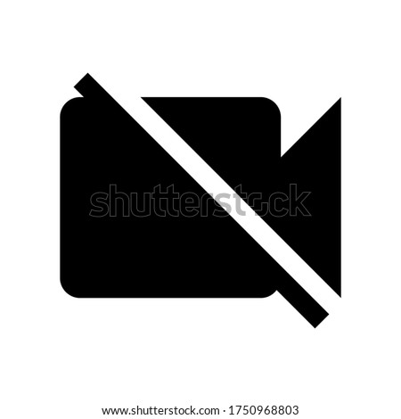 Video cam off icon. No video camera icon vector isolated on white background.