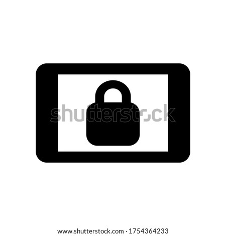 Mobile smartphone screen lock icon. Screen lock landscape icon vector isolated on white background.