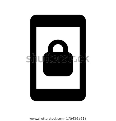 Mobile smartphone screen lock icon. Screen lock portrait icon vector isolated on white background.