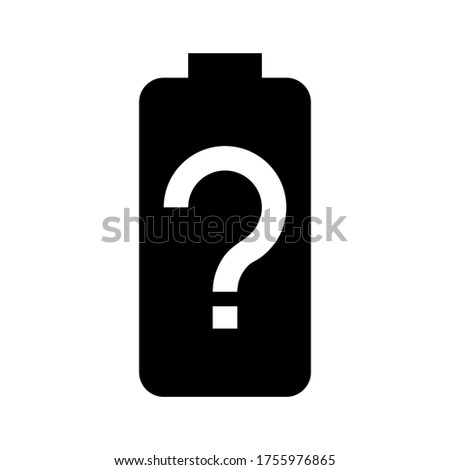 Battery Unknown icon. Unknown battery sign icon vector isolated on white background.