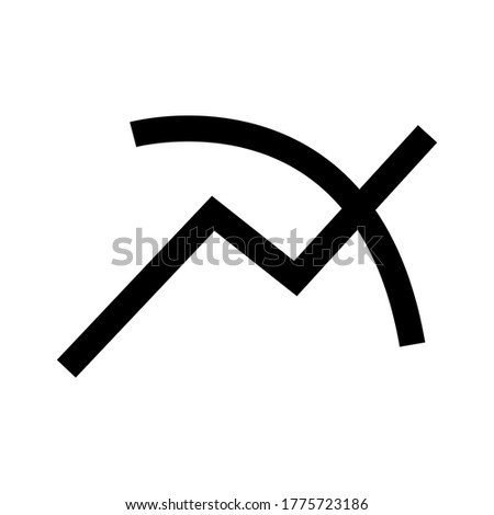 Multiline chart icon vector isolated on white background.